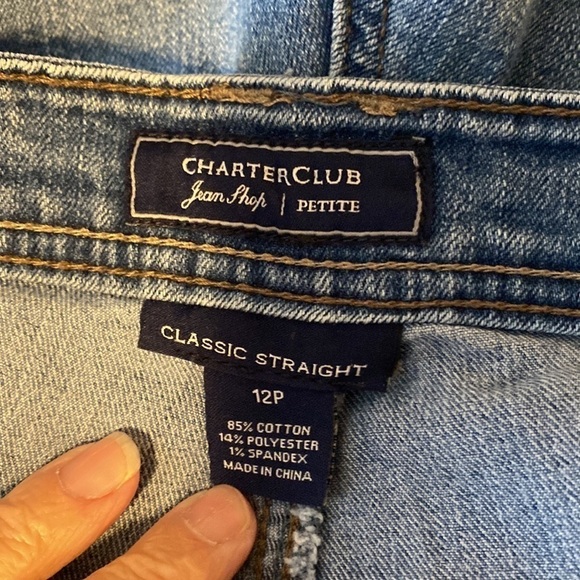 Charter club classic straight blue denim jeans. - Picture 6 of 6